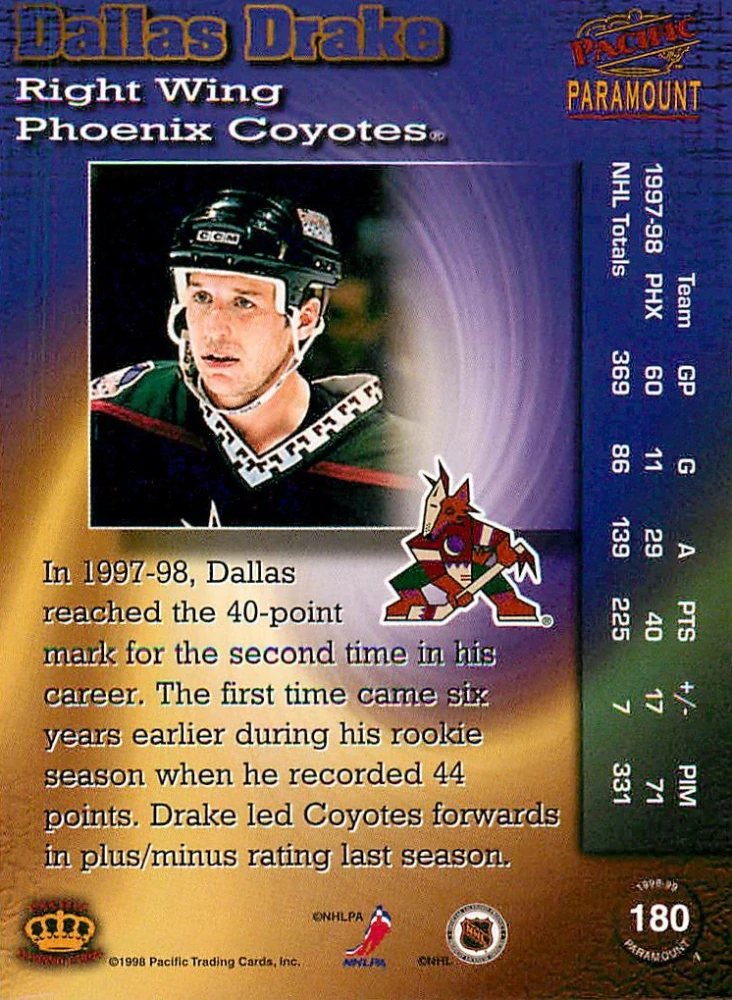 1998-99 Pacific Paramount - Dallas Drake #180