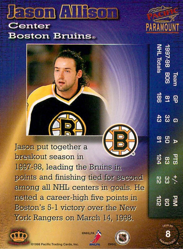 1998-99 Pacific Paramount - Jason Allison #8