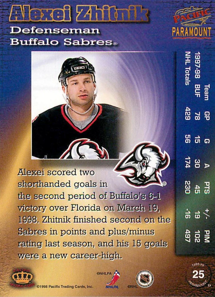 1998-99 Pacific Paramount - Alexei Zhitnik #25