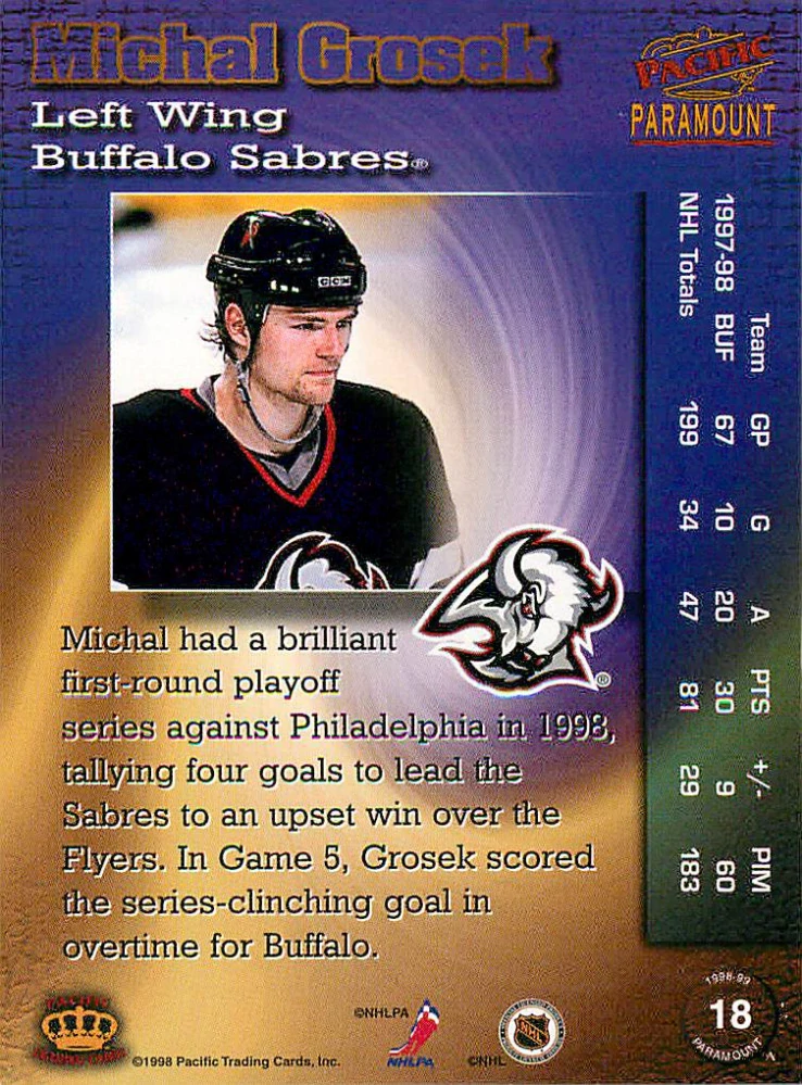 1998-99 Pacific Paramount - Michal Grošek #18