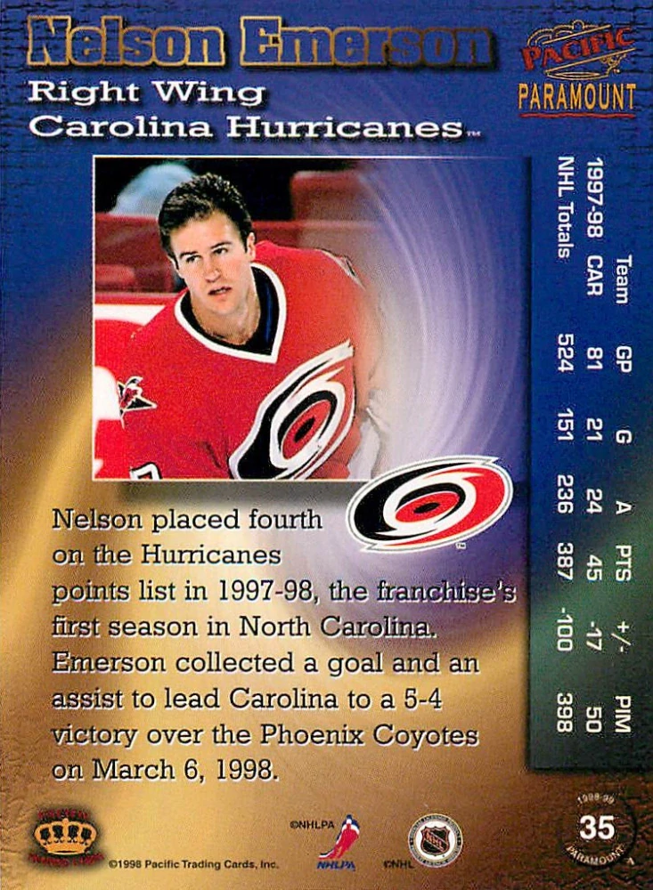 1998-99 Pacific Paramount - Nelson Emerson #35