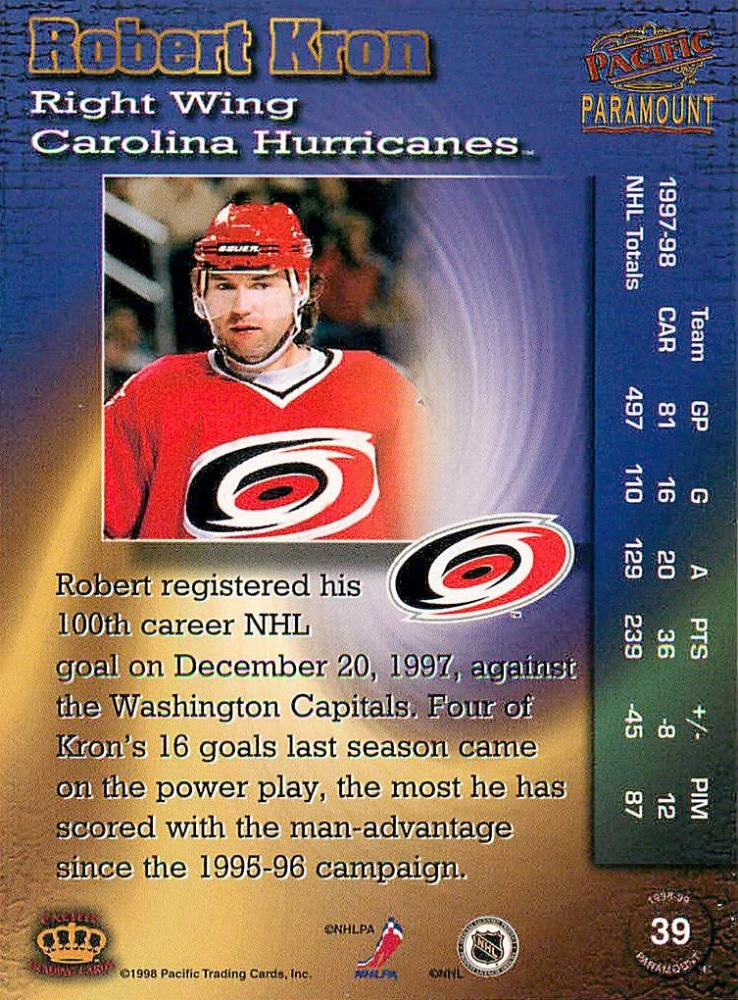 1998-99 Pacific Paramount - Robert Kron #39