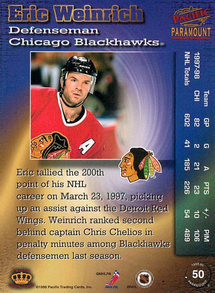 1998-99 Pacific Paramount - Eric Weinrich #50