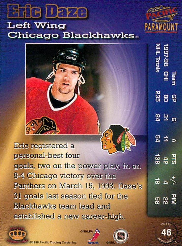 1998-99 Pacific Paramount - Eric Daze #46