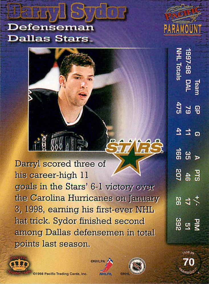 1998-99 Pacific Paramount - Darryl Sydor #70