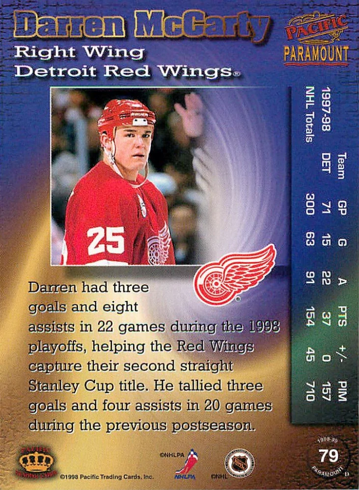 1998-99 Pacific Paramount - Darren Mccarty #79
