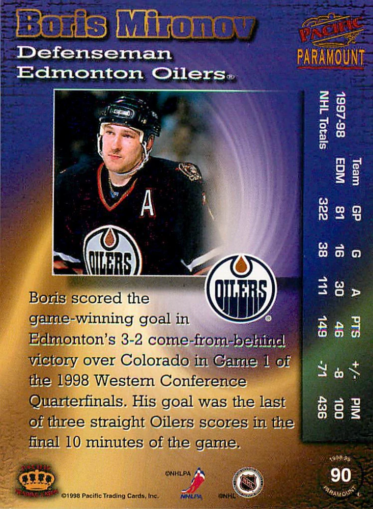 1998-99 Pacific Paramount - Boris Mironov #90