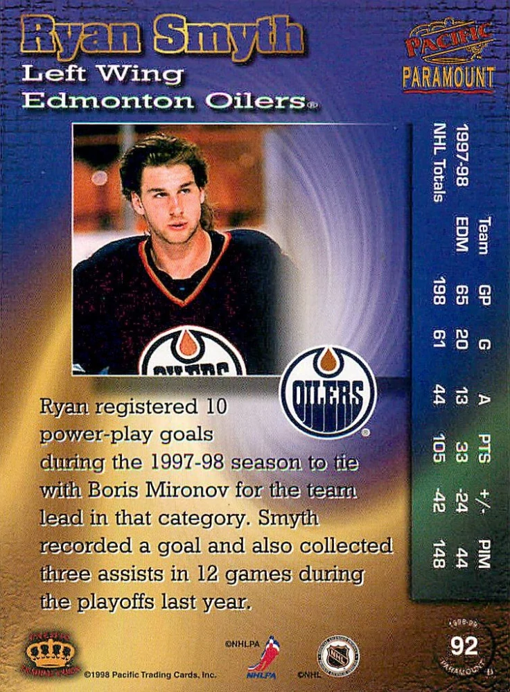 1998-99 Pacific Paramount - Ryan Smyth #92
