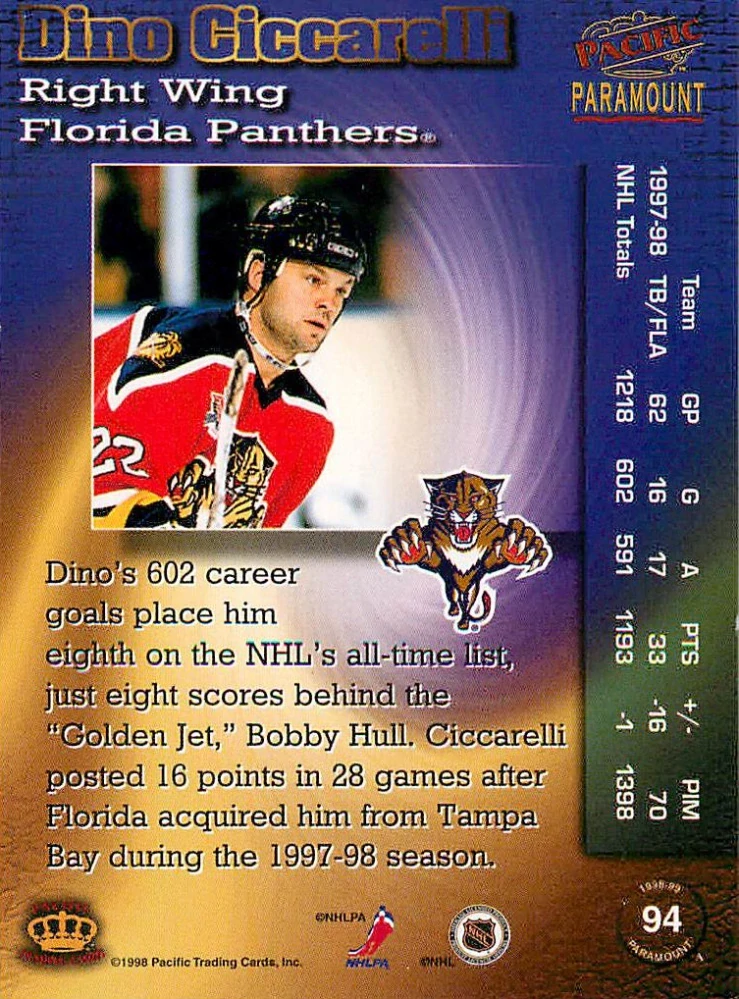 1998-99 Pacific Paramount - Dino Ciccarelli #94