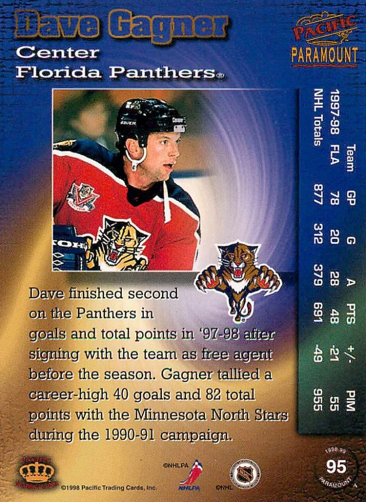 1998-99 Pacific Paramount - Dave Gagner #95