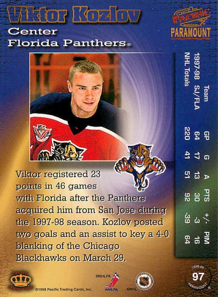 1998-99 Pacific Paramount - Viktor Kozlov #97
