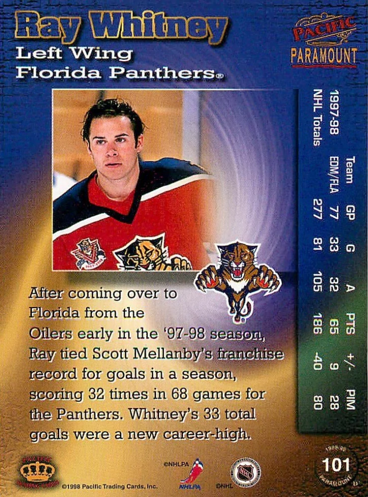 1998-99 Pacific Paramount - Ray Whitney #101
