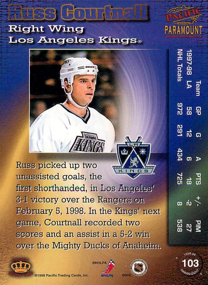 1998-99 Pacific Paramount - Russ Courtnall #103