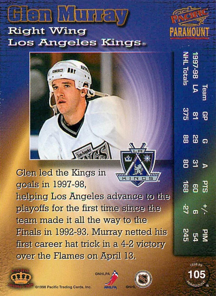 1998-99 Pacific Paramount - Glen Murray #105