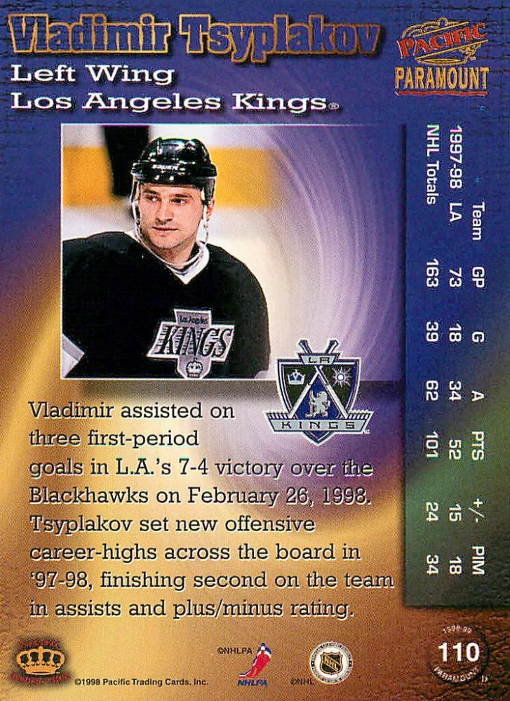 1998-99 Pacific Paramount - Vladimir Tsyplakov #110
