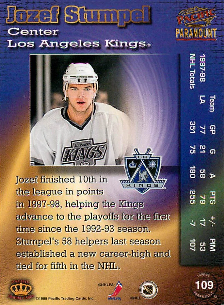 1998-99 Pacific Paramount - Jozef Stumpel #109