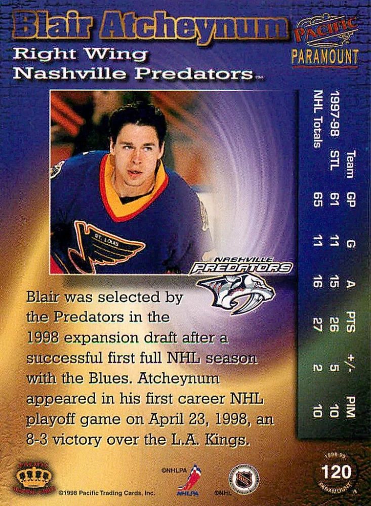 1998-99 Pacific Paramount - Blair Atcheynum #120