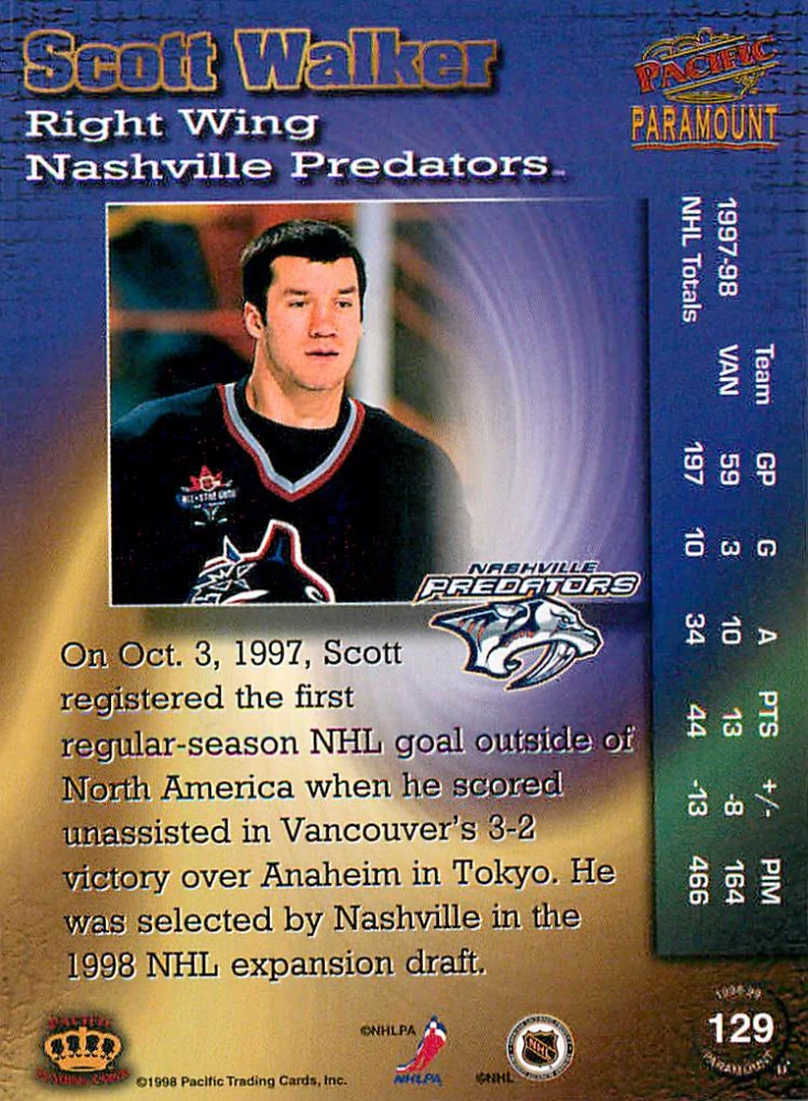 1998-99 Pacific Paramount - Scott Walker #129