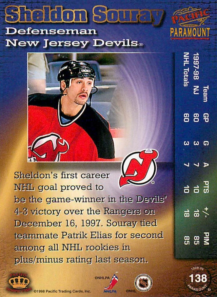 1998-99 Pacific Paramount - Sheldon Souray #138