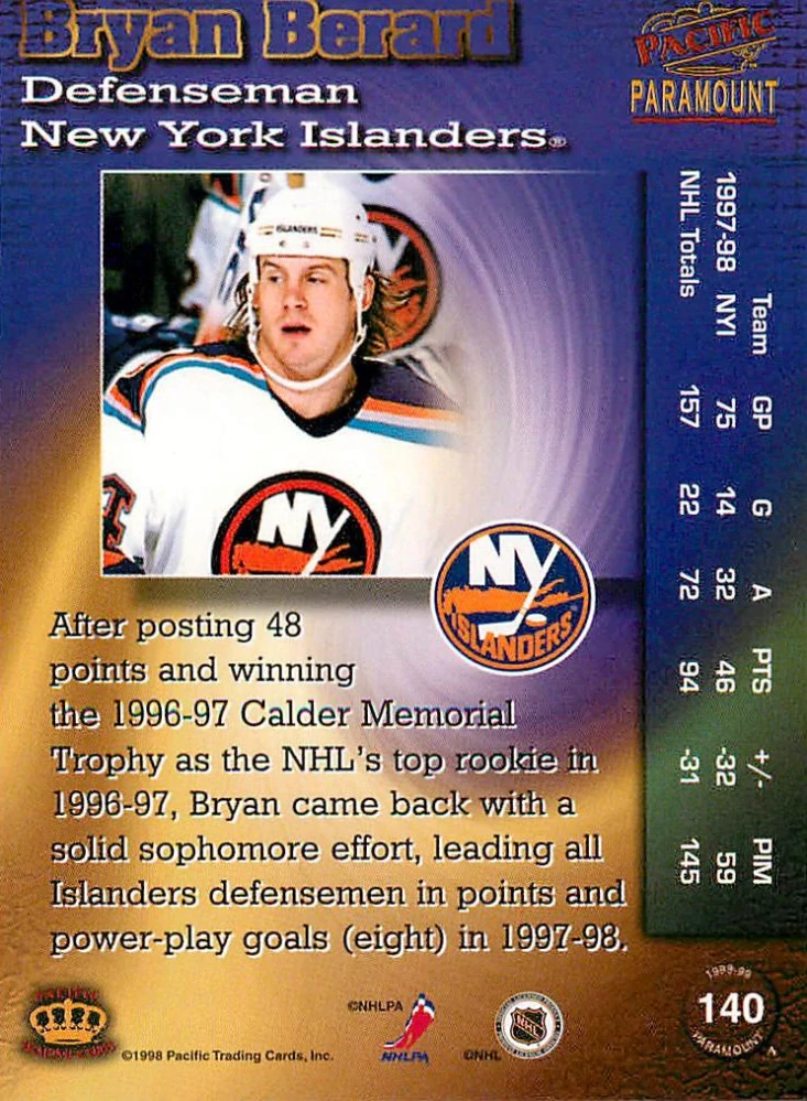 1998-99 Pacific Paramount - Bryan Berard #140