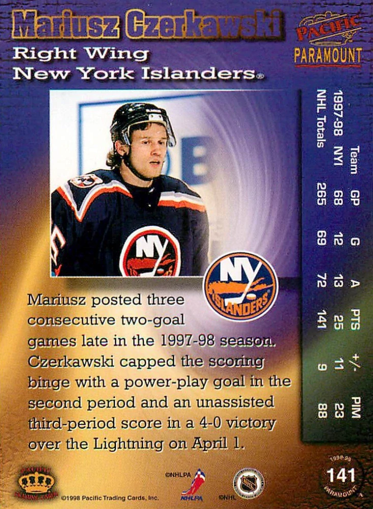 1998-99 Pacific Paramount - Mariusz Czerkawski #141