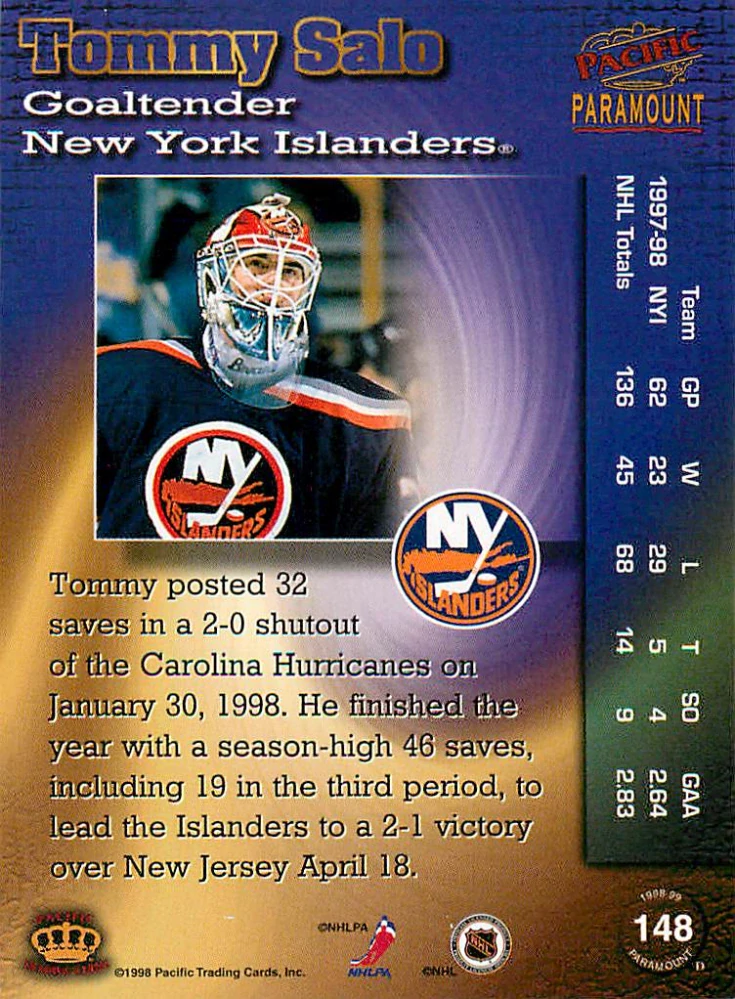 1998-99 Pacific Paramount - Tommy Salo #148