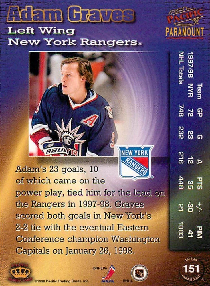 1998-99 Pacific Paramount - Adam Graves #151