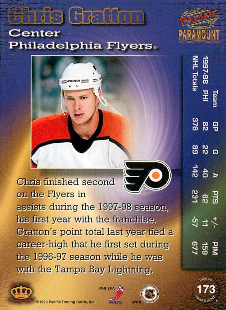 1998-99 Pacific Paramount - Chris Gratton #173