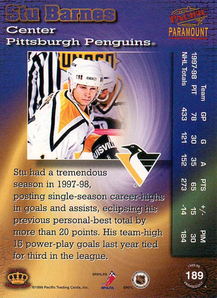 1998-99 Pacific Paramount - Stu Barnes #189