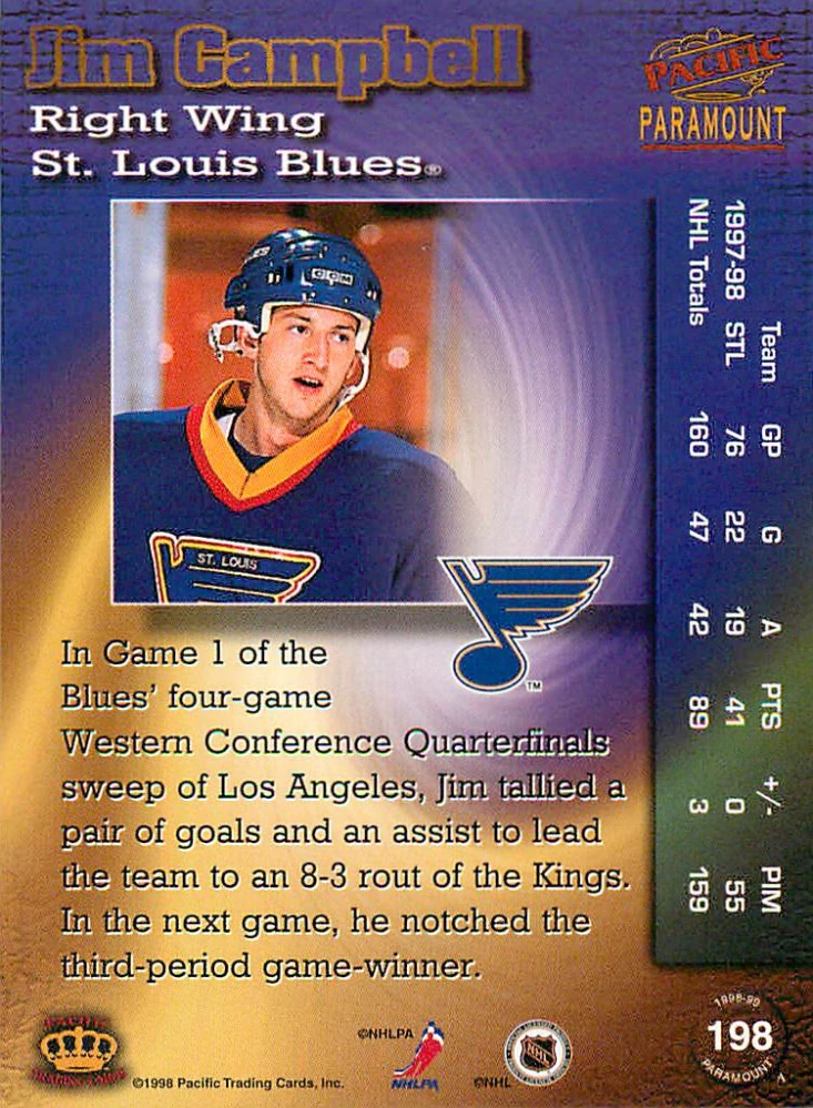 1998-99 Pacific Paramount - Jim Campbell #198