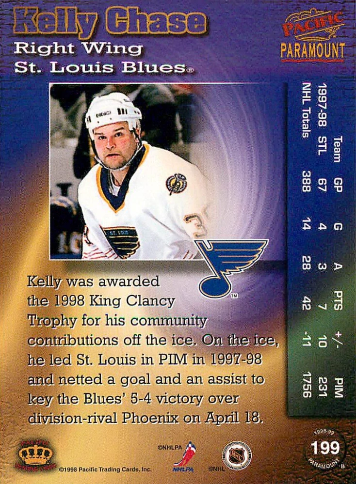 1998-99 Pacific Paramount - Kelly Chase #199