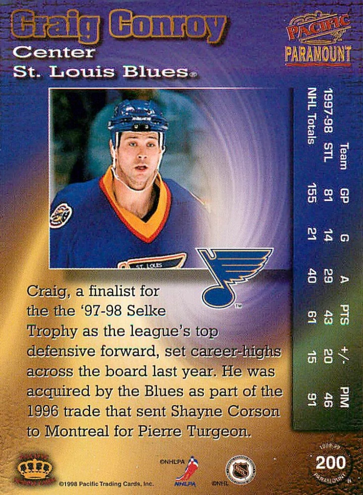 1998-99 Pacific Paramount - Craig Conroy #200