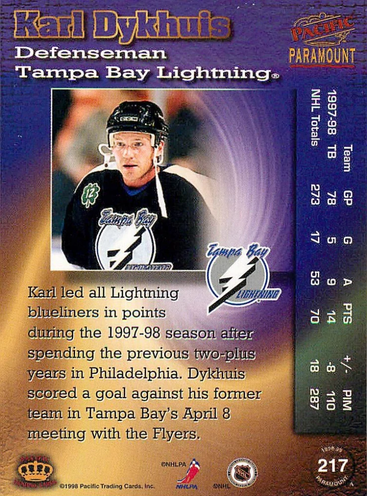 1998-99 Pacific Paramount - Karl Dykhuis #217