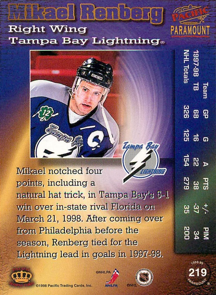 1998-99 Pacific Paramount - Mikael Renberg #219