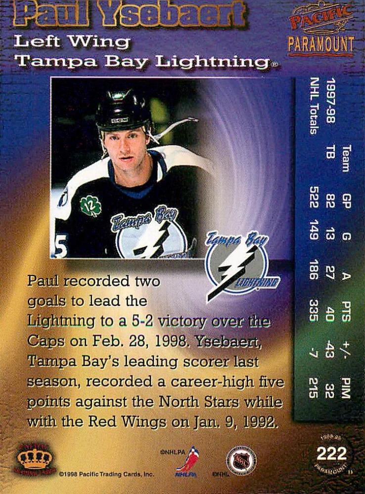 1998-99 Pacific Paramount - Paul Ysebaert #222