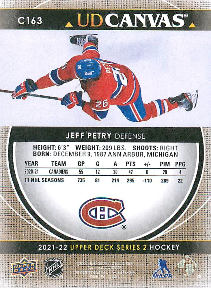 2021-22 UD Series 2 - Jeff Petry - Canvas #C163
