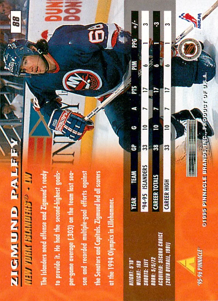 1995-96 Pinnacle - Žigmund Pálffy #88