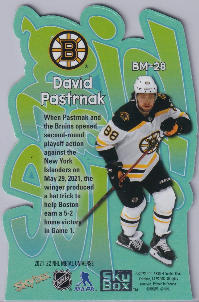 2021-22 UD Skybox Metal Universe - David Pastrňák - Big Man On Ice #BM-28