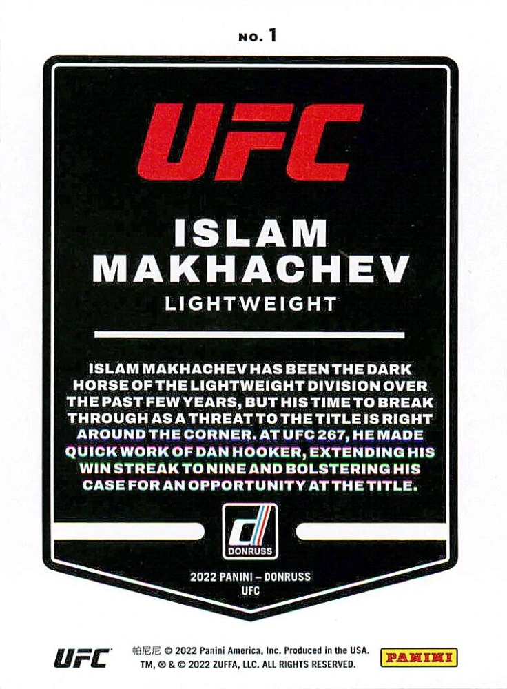2022 Panini Donruss UFC - Islam Makhachev #1