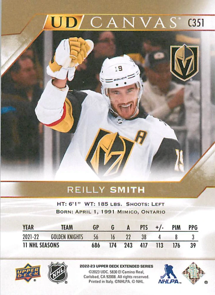 2022-23 UD Extended Series - Reilly Smith - Canvas #C351