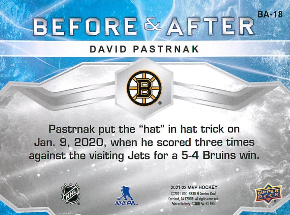 2021-22 MVP - David Pastrňák - Before & After #BA-18