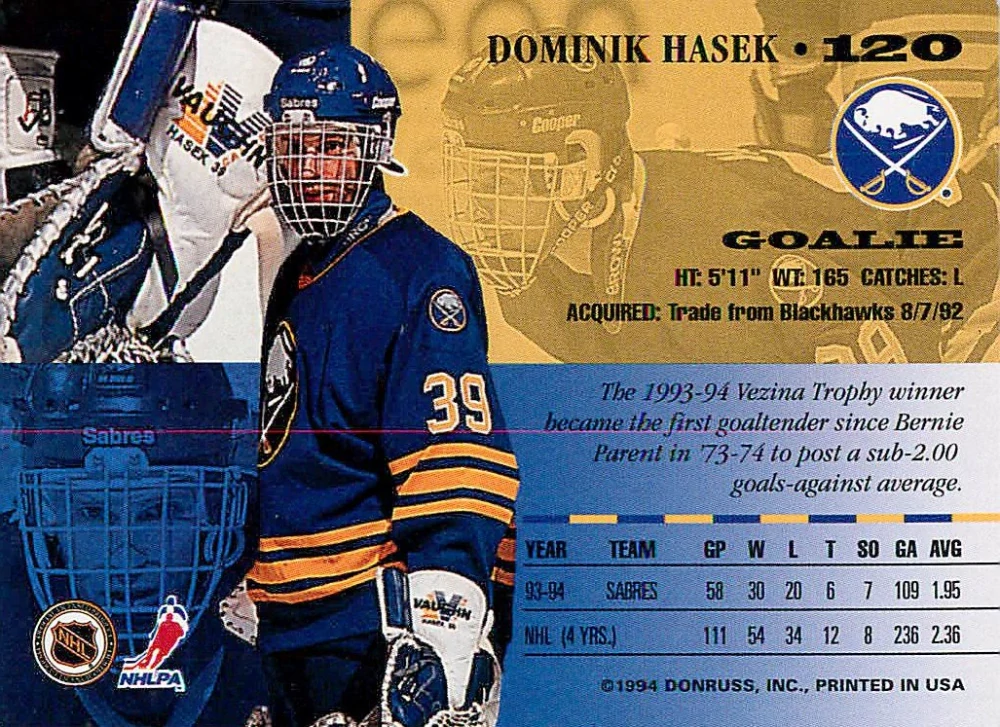 1994-95 Leaf - Dominik Hašek #120
