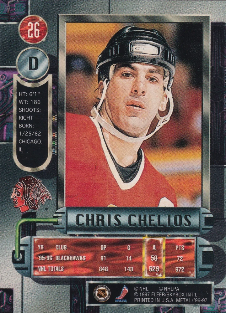 1996-97 Fleer Metal - Chris Chelios #26