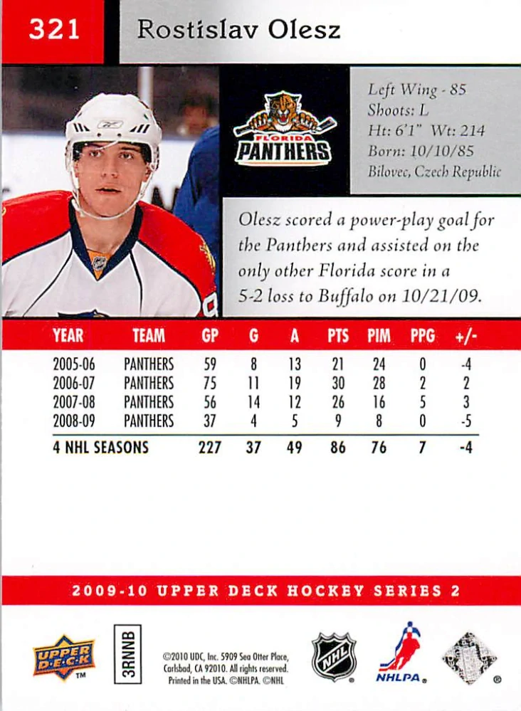 2009-10 UD Series 2 - Rostislav Olesz #321
