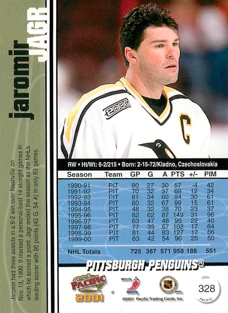 2000-01 Pacific - Jaromír Jágr #328