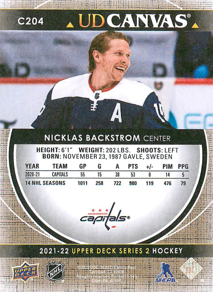 2021-22 UD Series 2 - Nicklas Backstrom - Canvas #C204