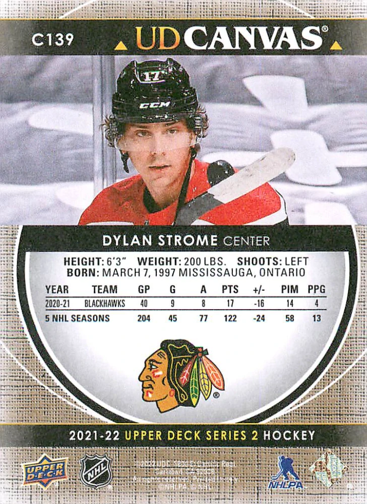 2021-22 UD Series 2 - Dylan Strome - Canvas #C139