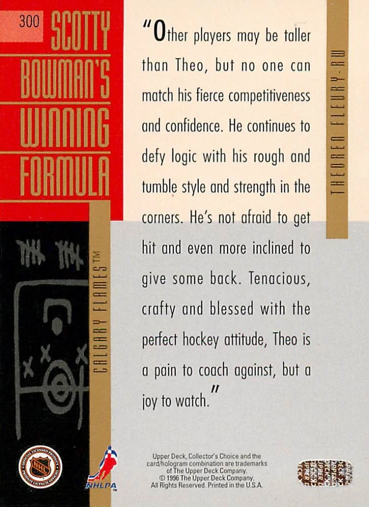 1996-97 UD Collectors Choice - Theoren Fleury - Scotty Bowman's Winning Formula #300