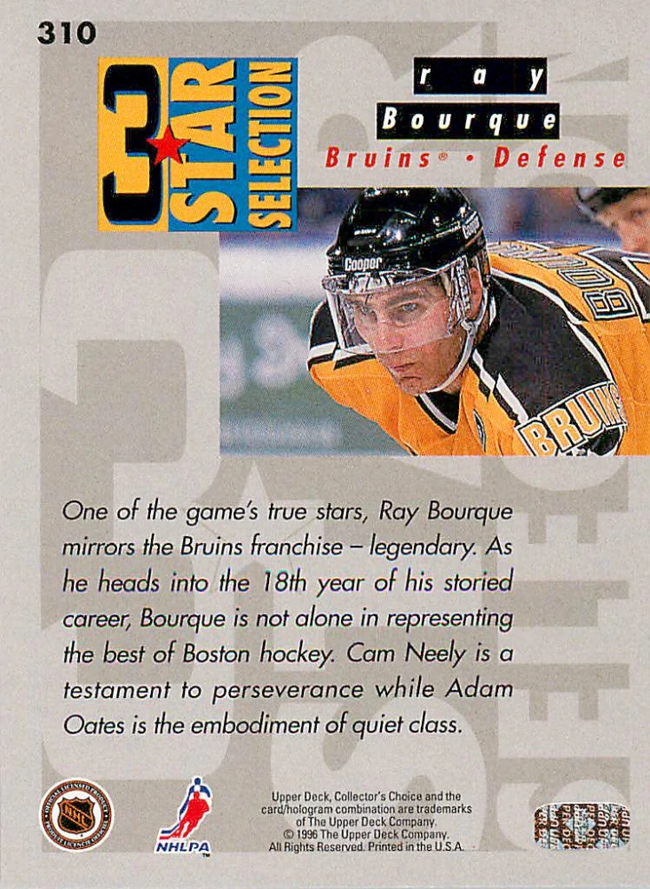 1996-97 UD Collectors Choice - Cam Neely, Ray Bourque, Adam Oates - 3 Star Selection #310