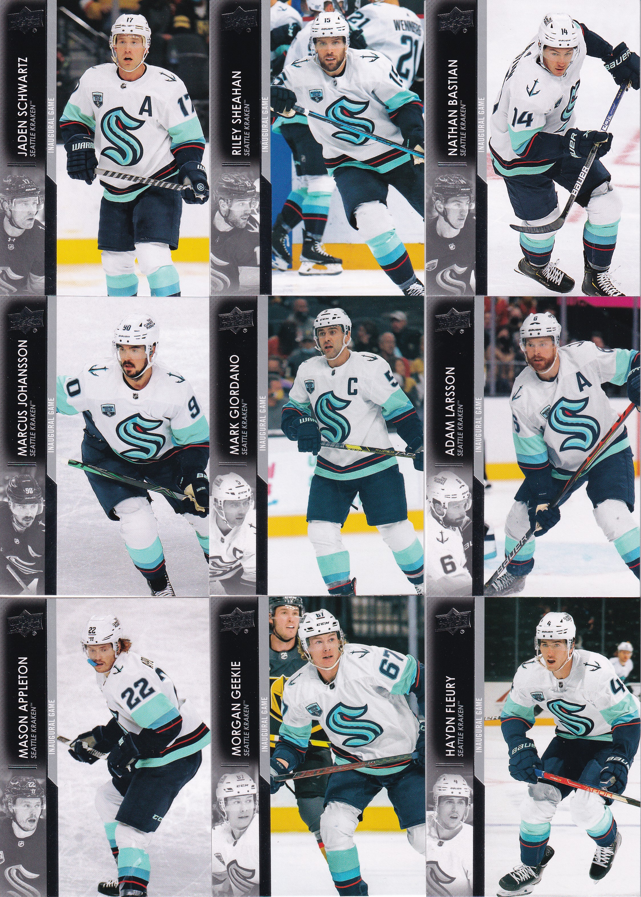 2021-22 UD Extended Series - base lot Seattle Kraken (nekompletní)